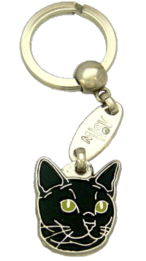 RUSSIAN BLACK CAT <br> (keyring, engraving included)